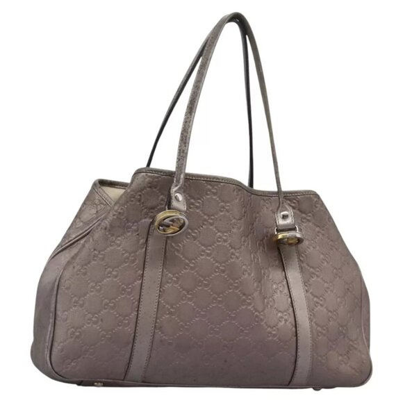 GUCCI Guccissima GG Canvas GG Twins Tote Bag Leather Pink Auth 90766 - Picture 1 of 16